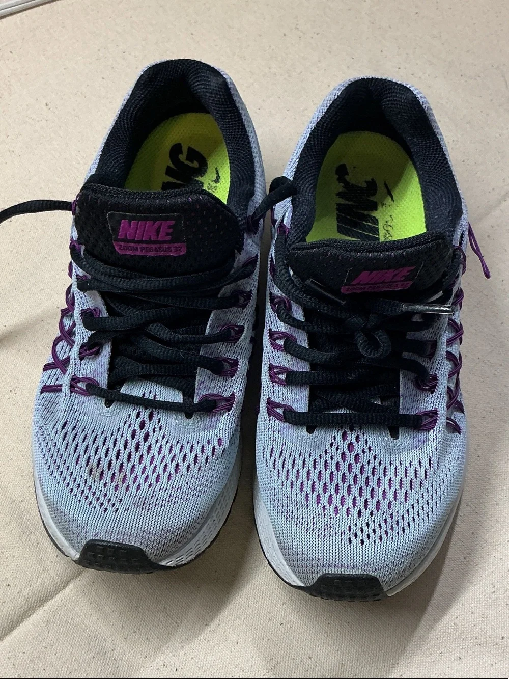 Nike Women's running Shoes in Light Blue with Purple Accents